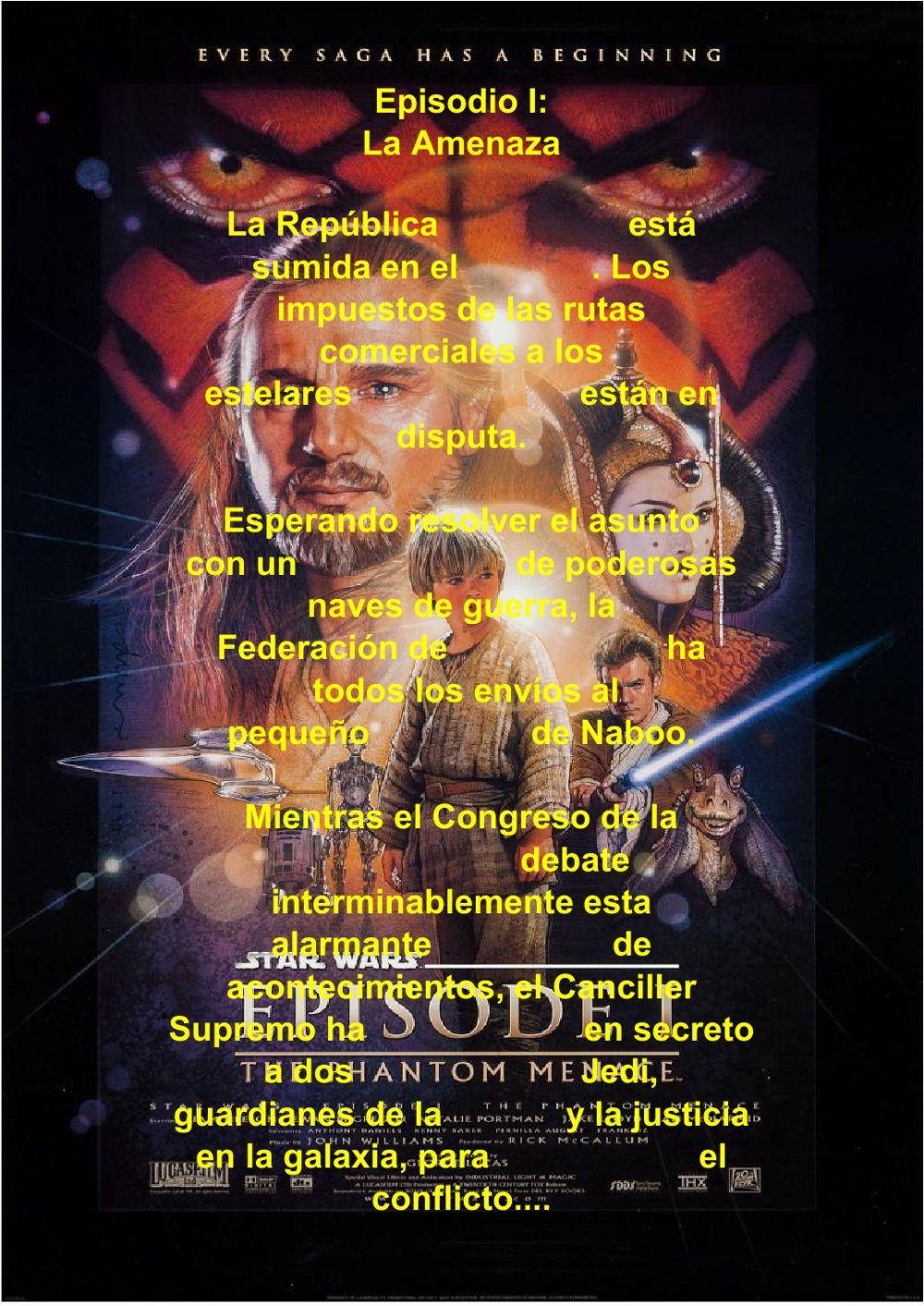 SW Episodio I. Completar.