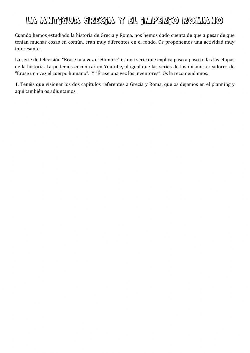 La antigua Grecia y el Imperio Romano