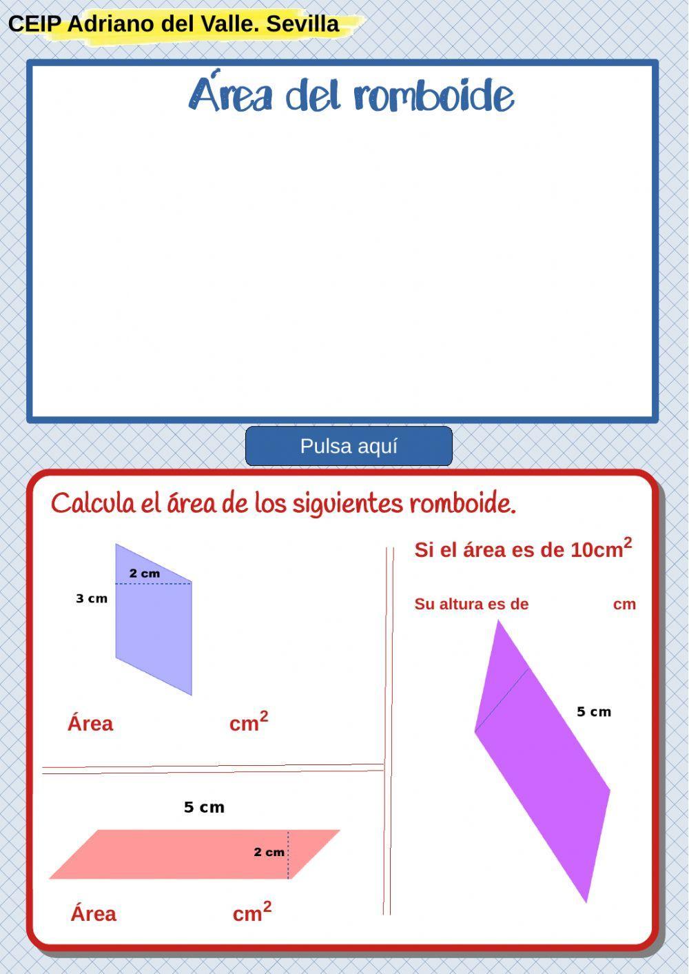 Área de los romboides