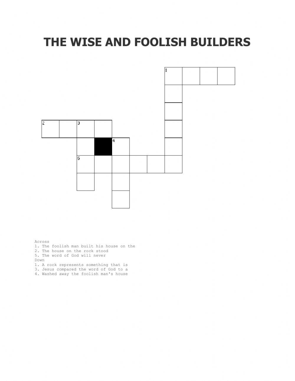 The Wise and Foolish Builders