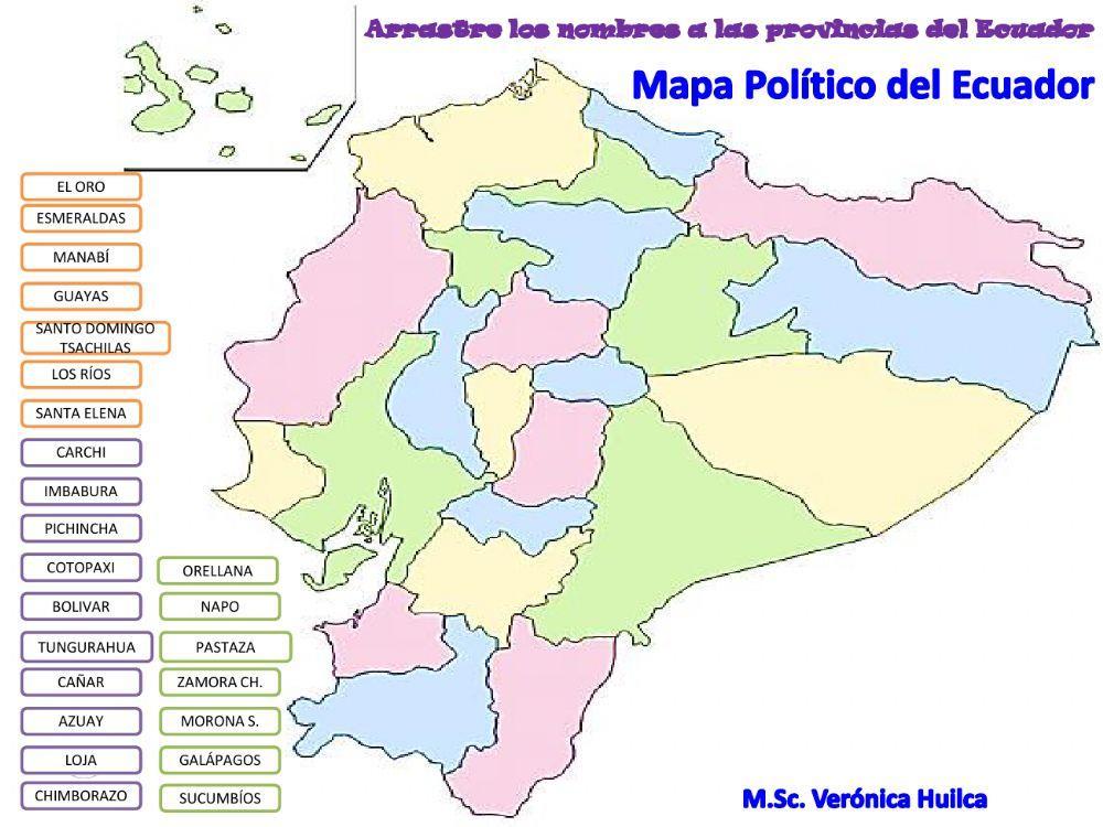 Mapa político del Ecuador