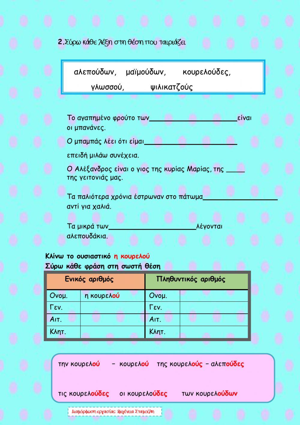 Θηλυκά ουσιαστικά σε -ου