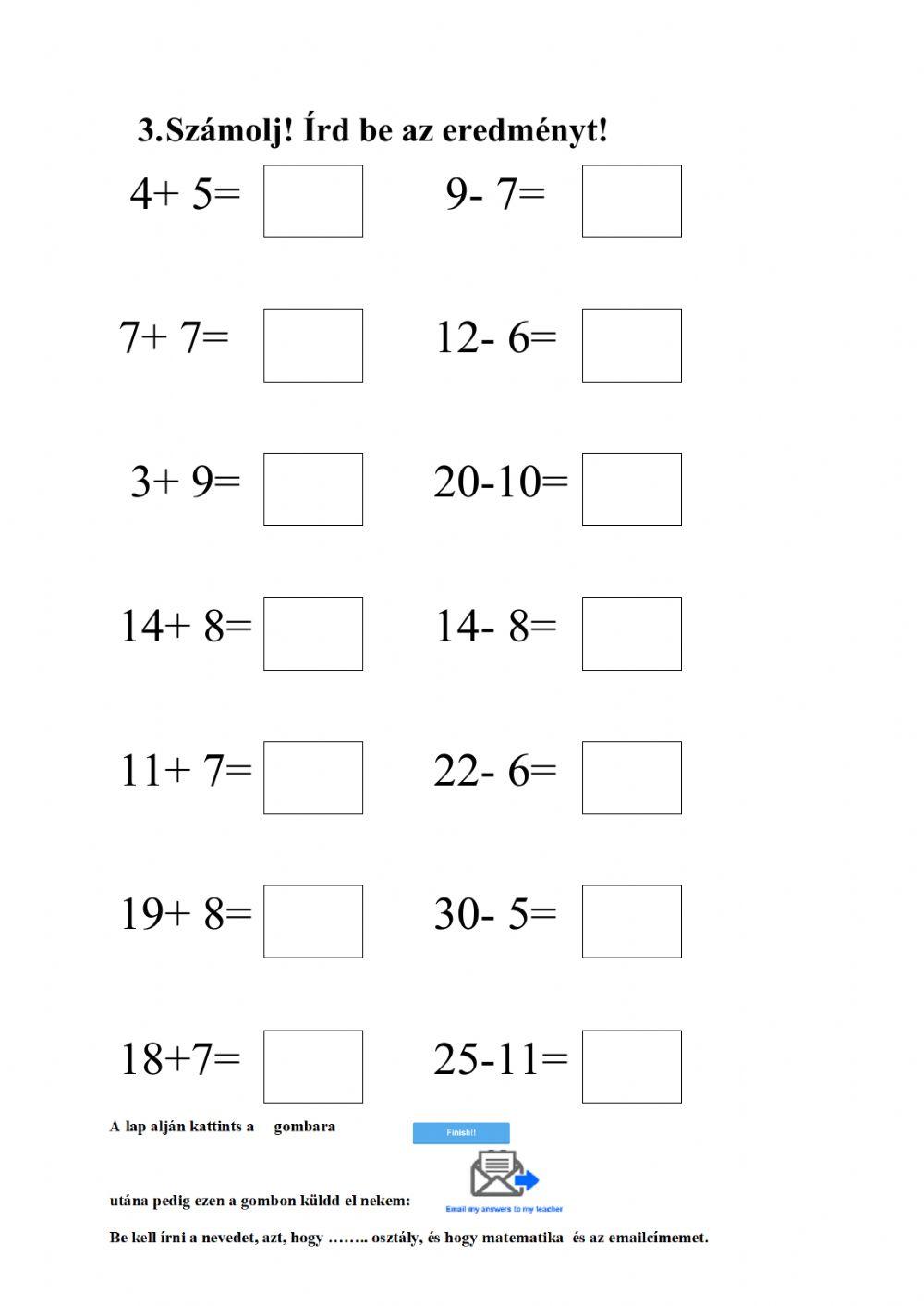 Gyakorlás, számok 30-ig