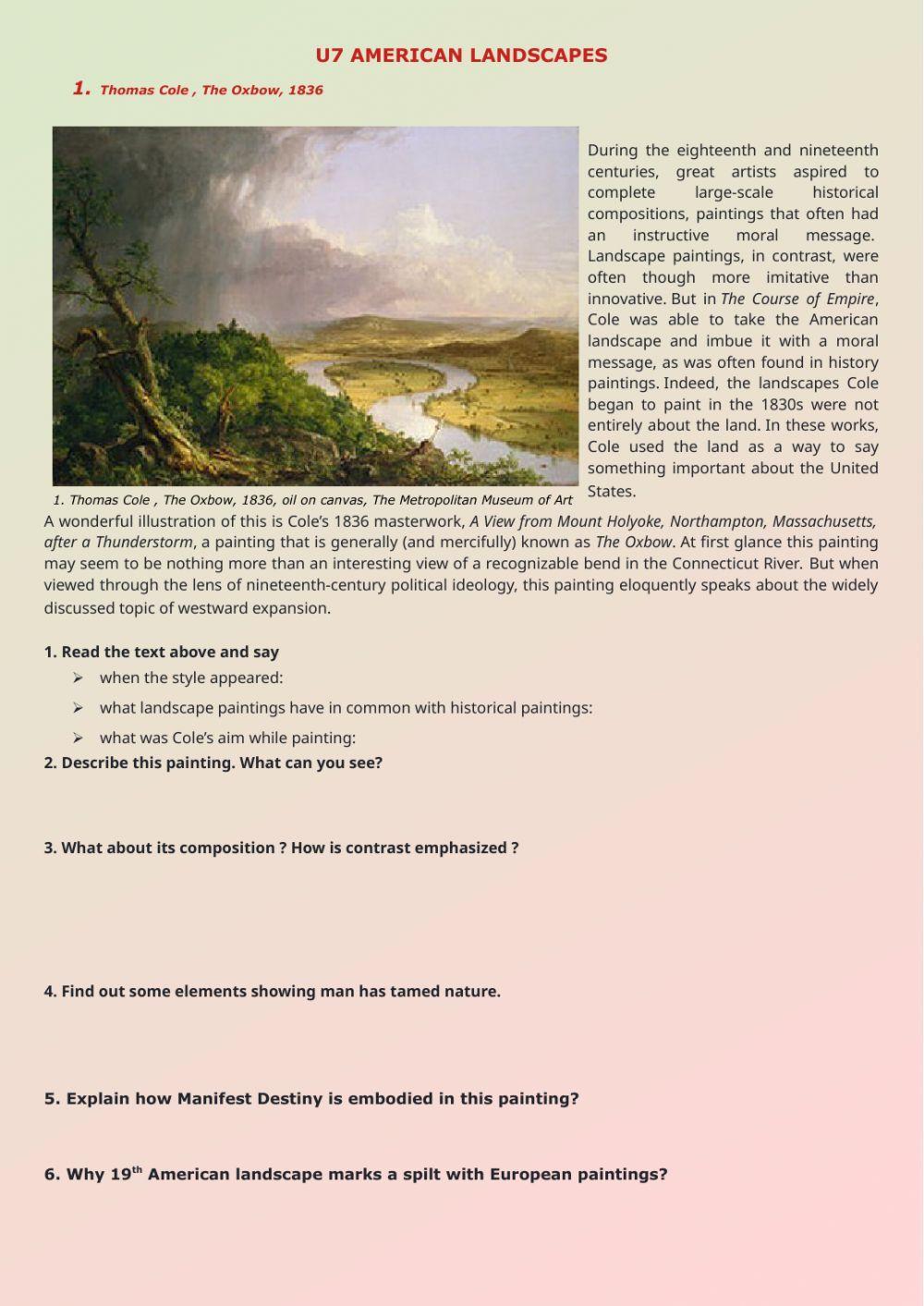 Manifest Destiny Painting Worksheet
