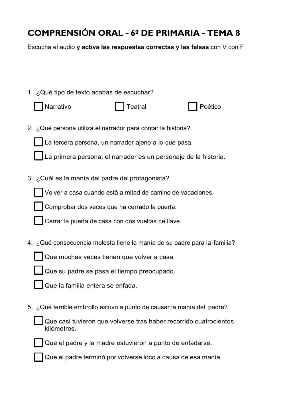 Comprensón oral tema 8