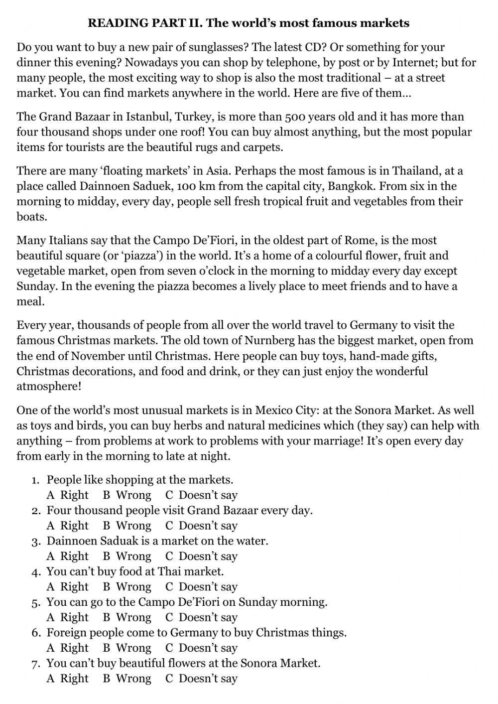 Exam Mock Elementary