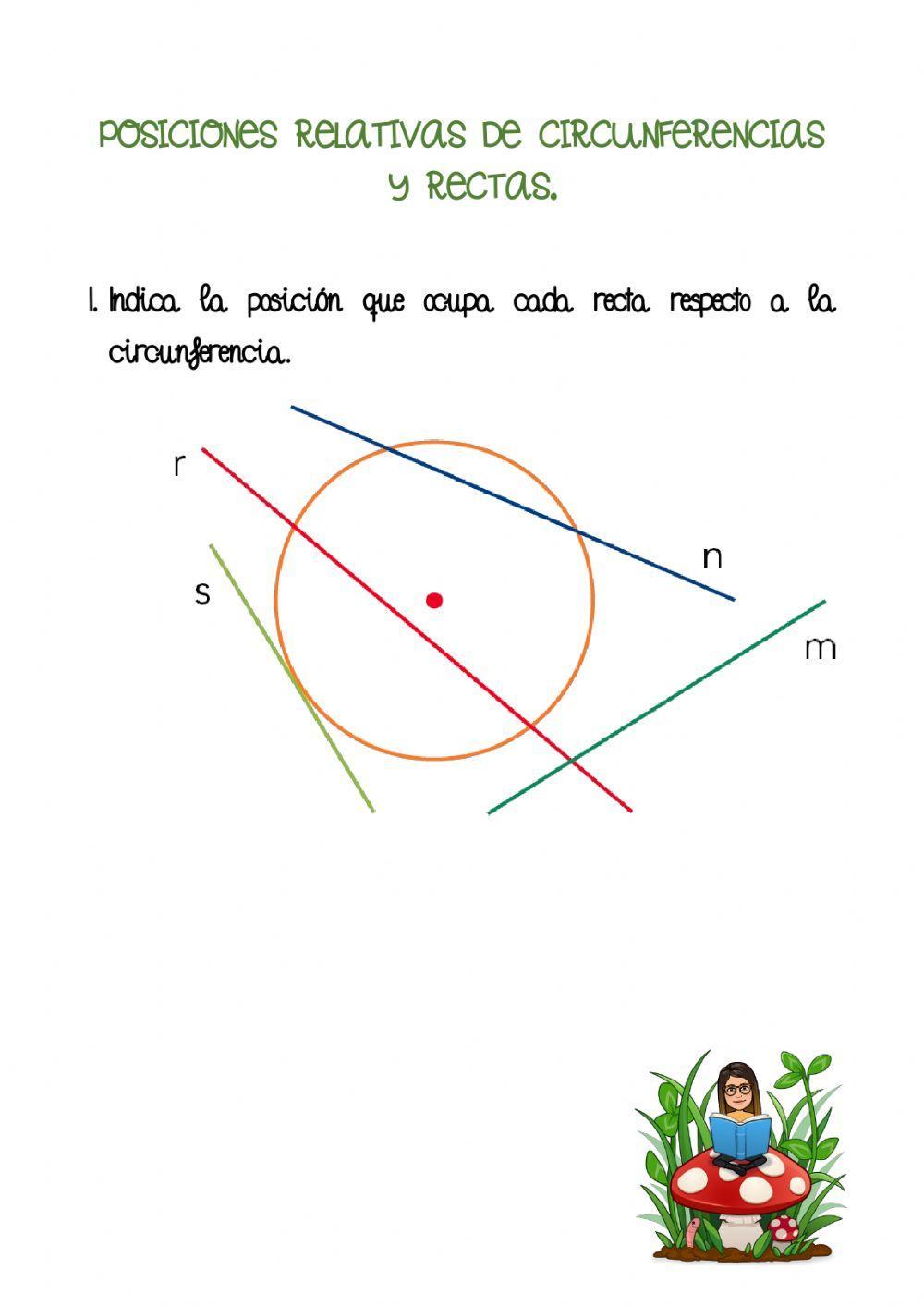 Posiciones relativas de circunferencias y rectas