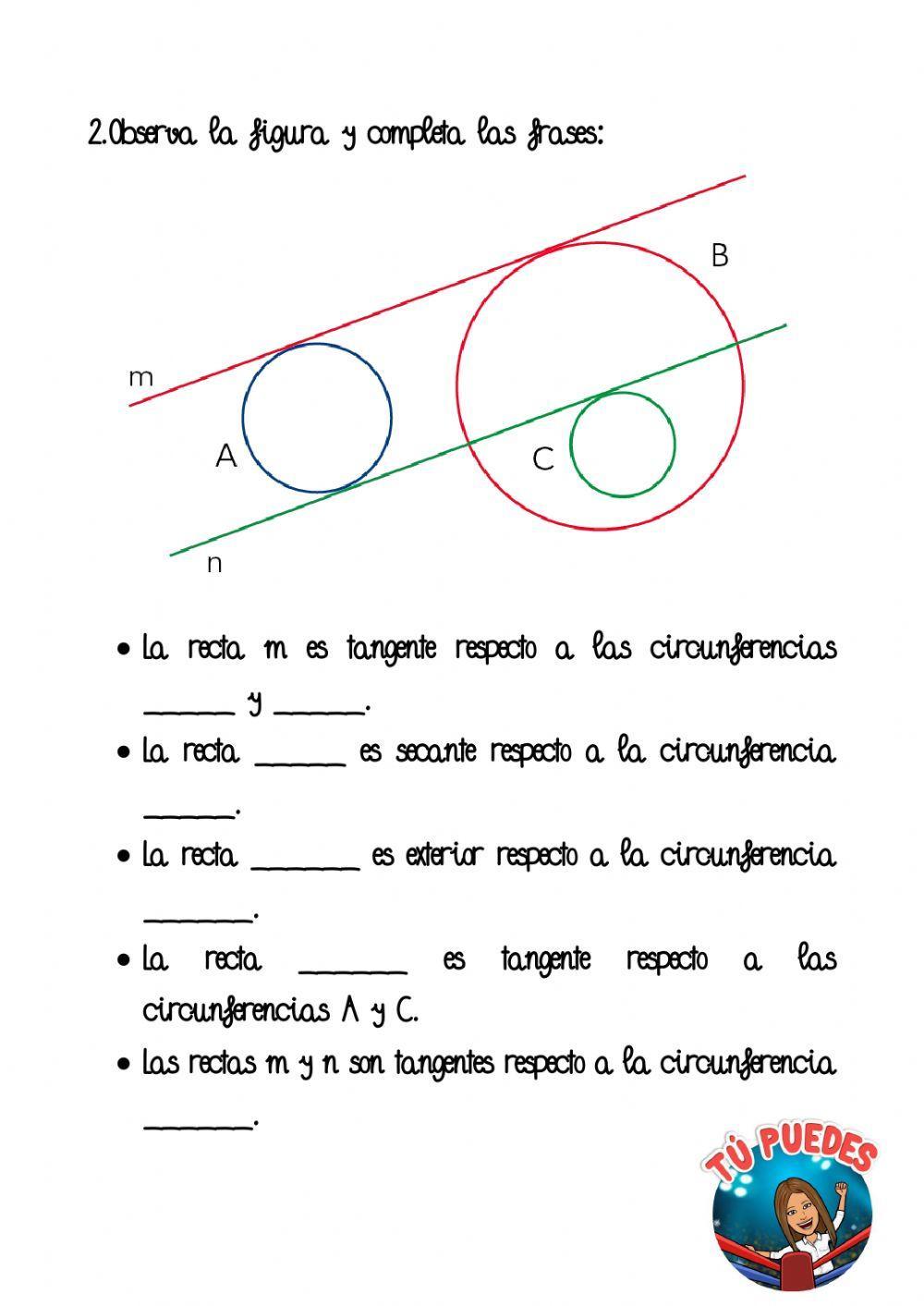 Posiciones relativas de circunferencias y rectas