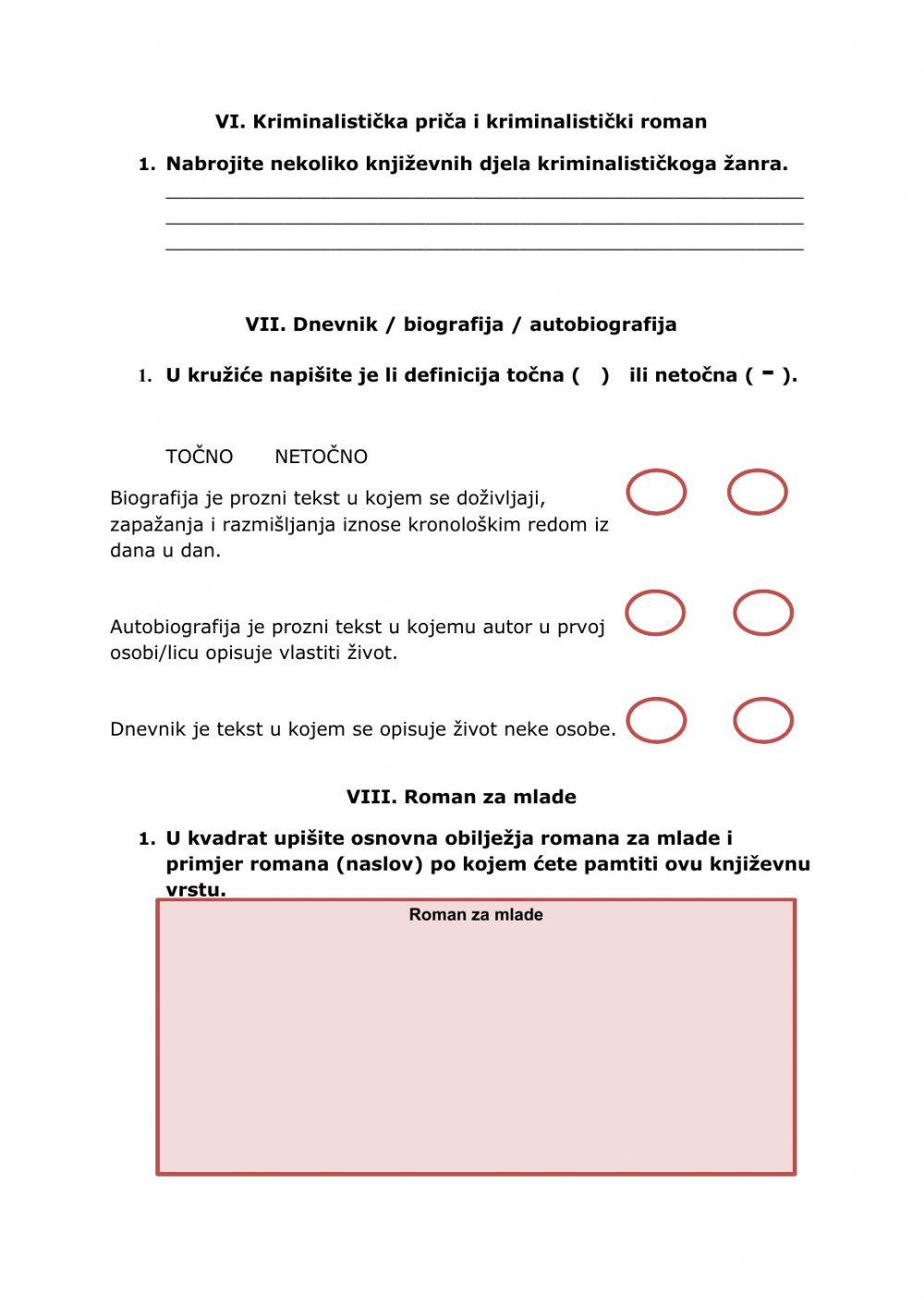 Ponavljanje gradiva književnosti 7