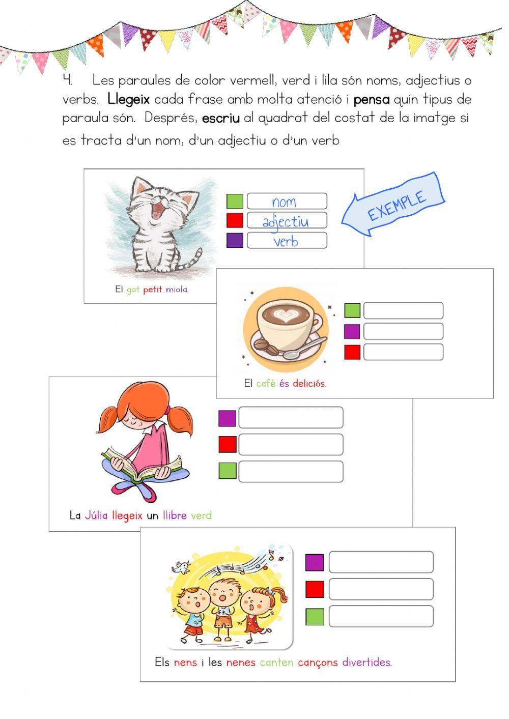 Nom, adjectiu i verb (NIVELL 1)