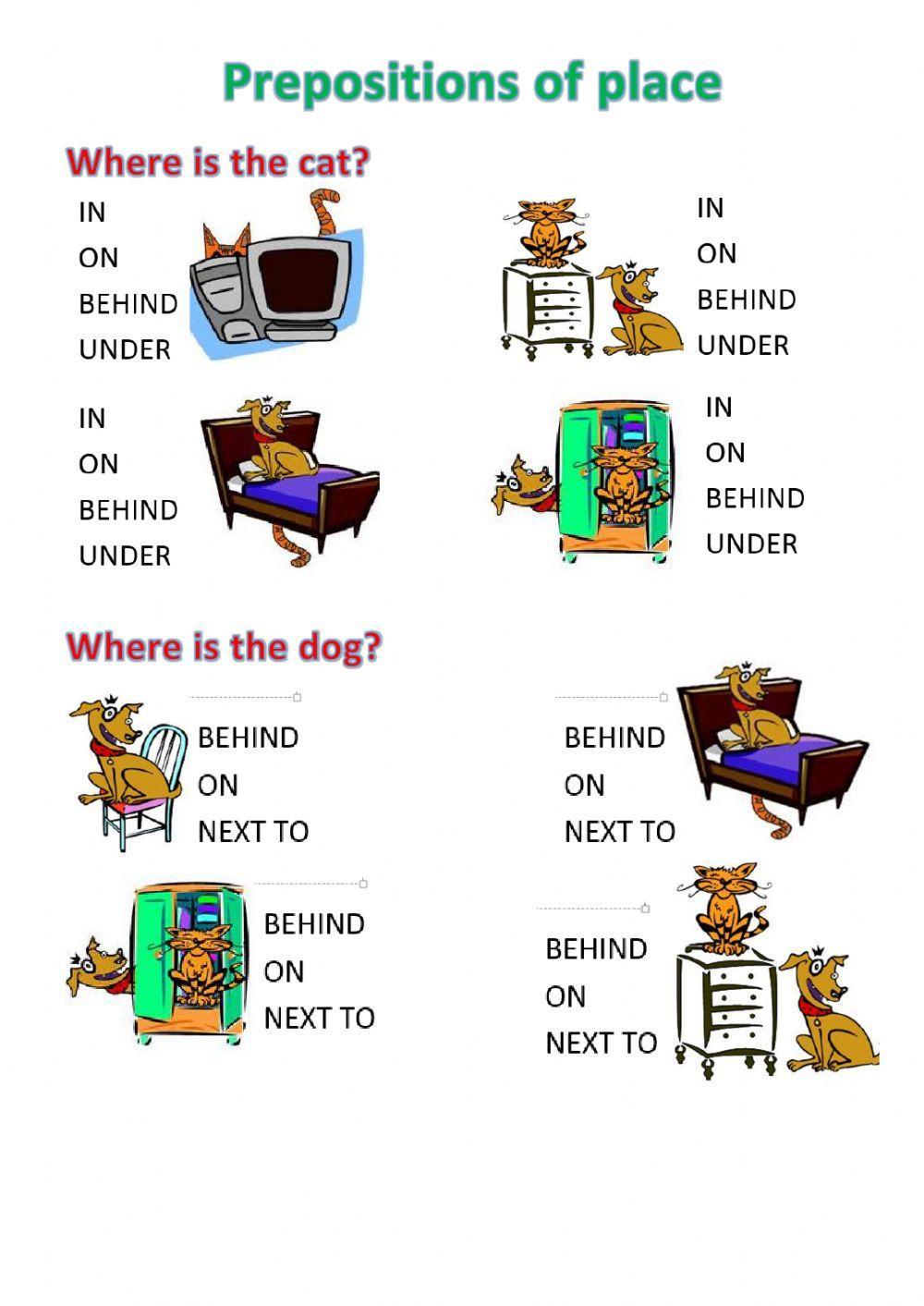 Prepositions of place 1
