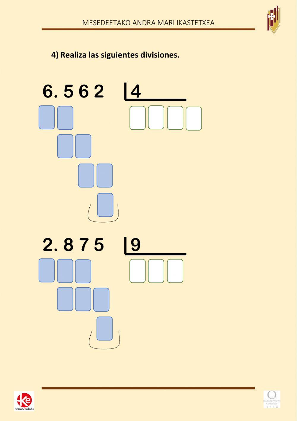 Multiplicaciones, divisiones y fracciones