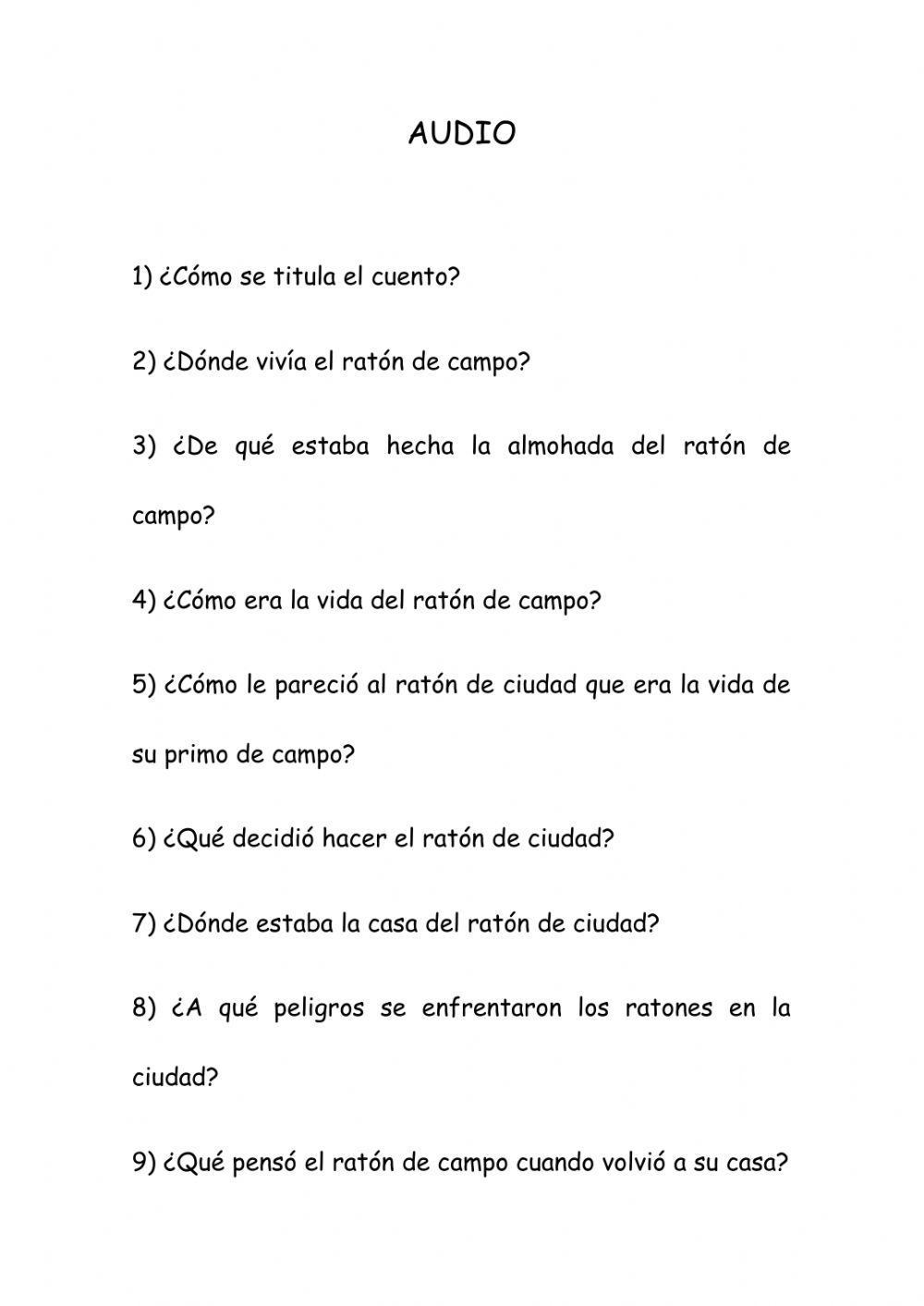 Comprensión oral Comprensión oral