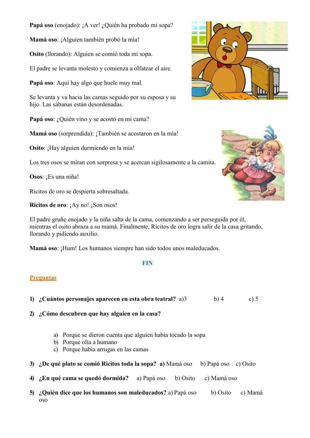 Ricitos de oro - Obra teatral