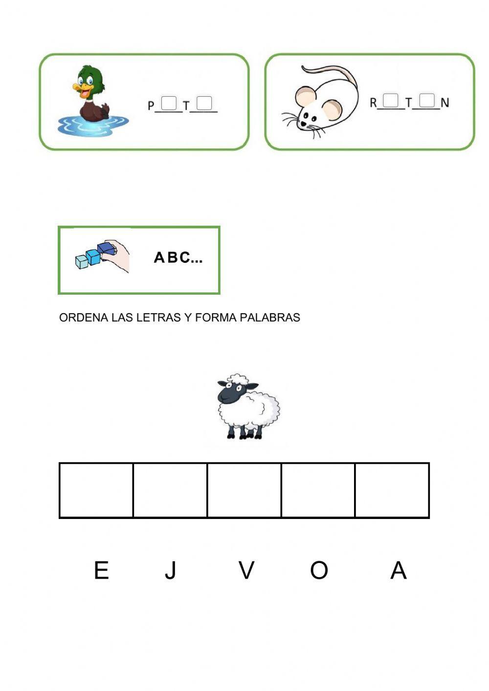 Completa y ordena palabras