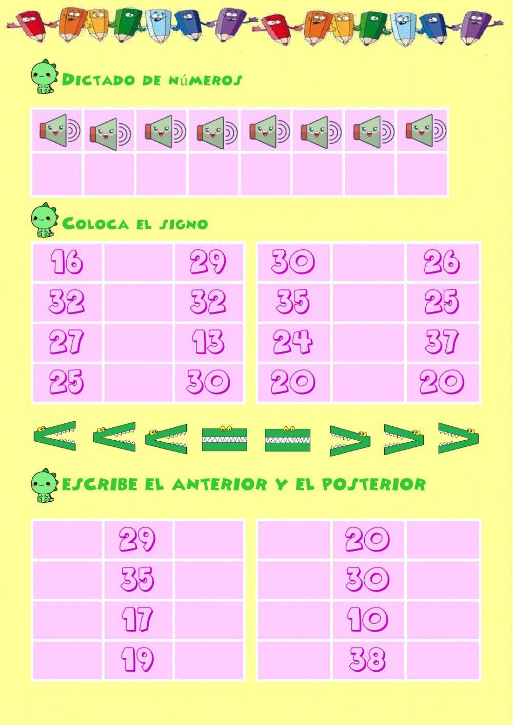 Numeración hasta el 39