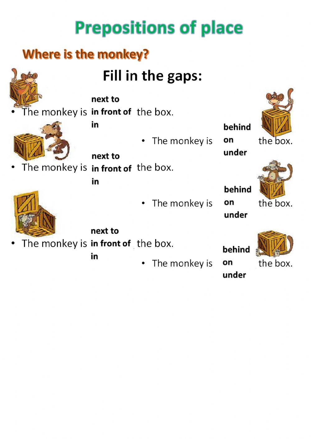 Prepositions of place 3
