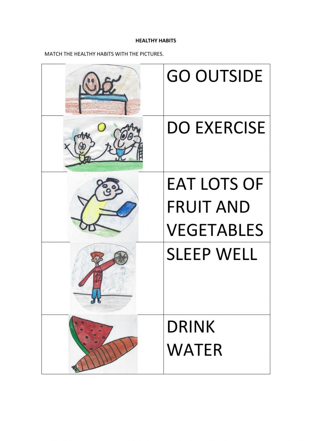 Healthy habits matching exercise