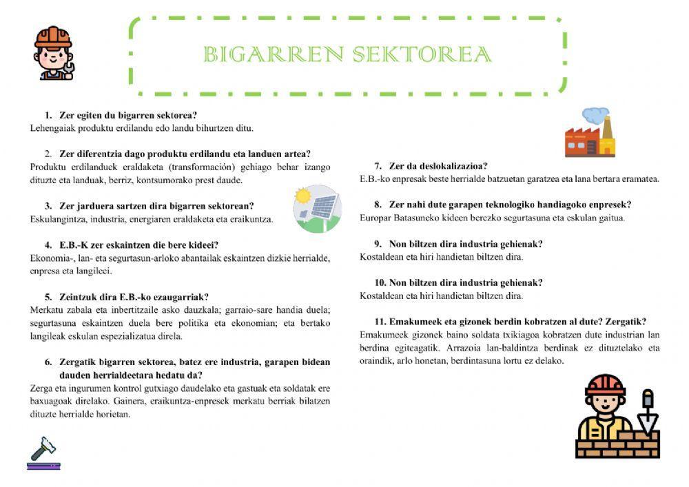 Ekonomia eta sektoreak