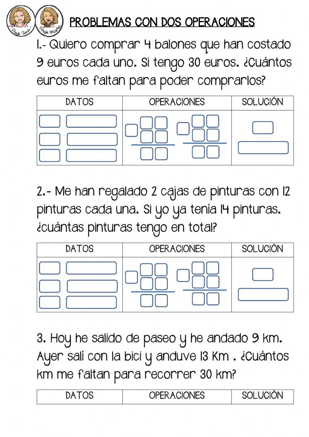 Problemas de dos operaciones