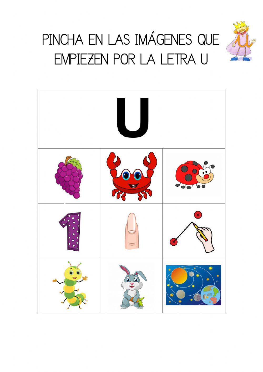 Une los dibujos que comienzan con la U