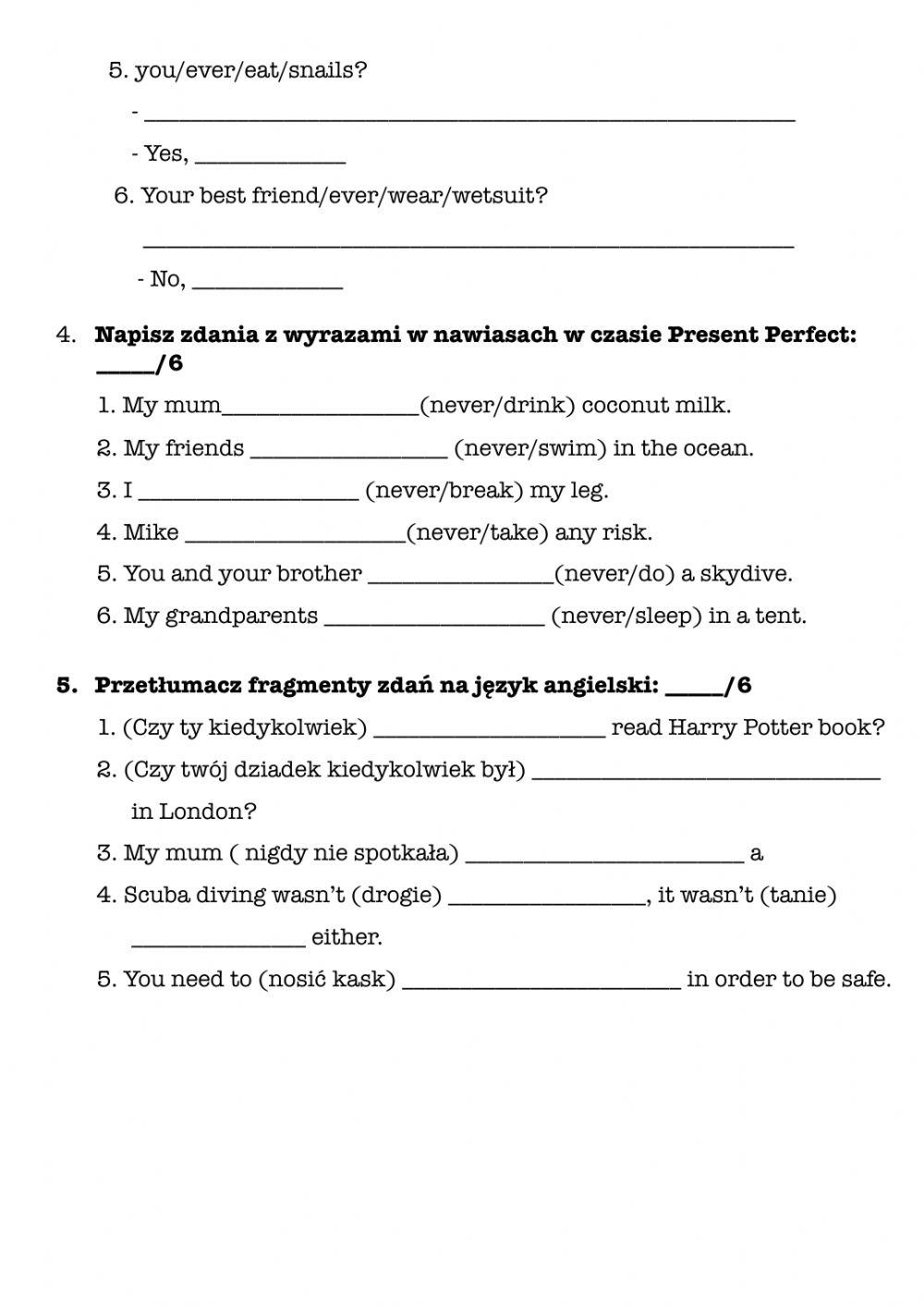 Brainy 6 - kartkówka Unit 8, Lesson 1 and Lesson 2