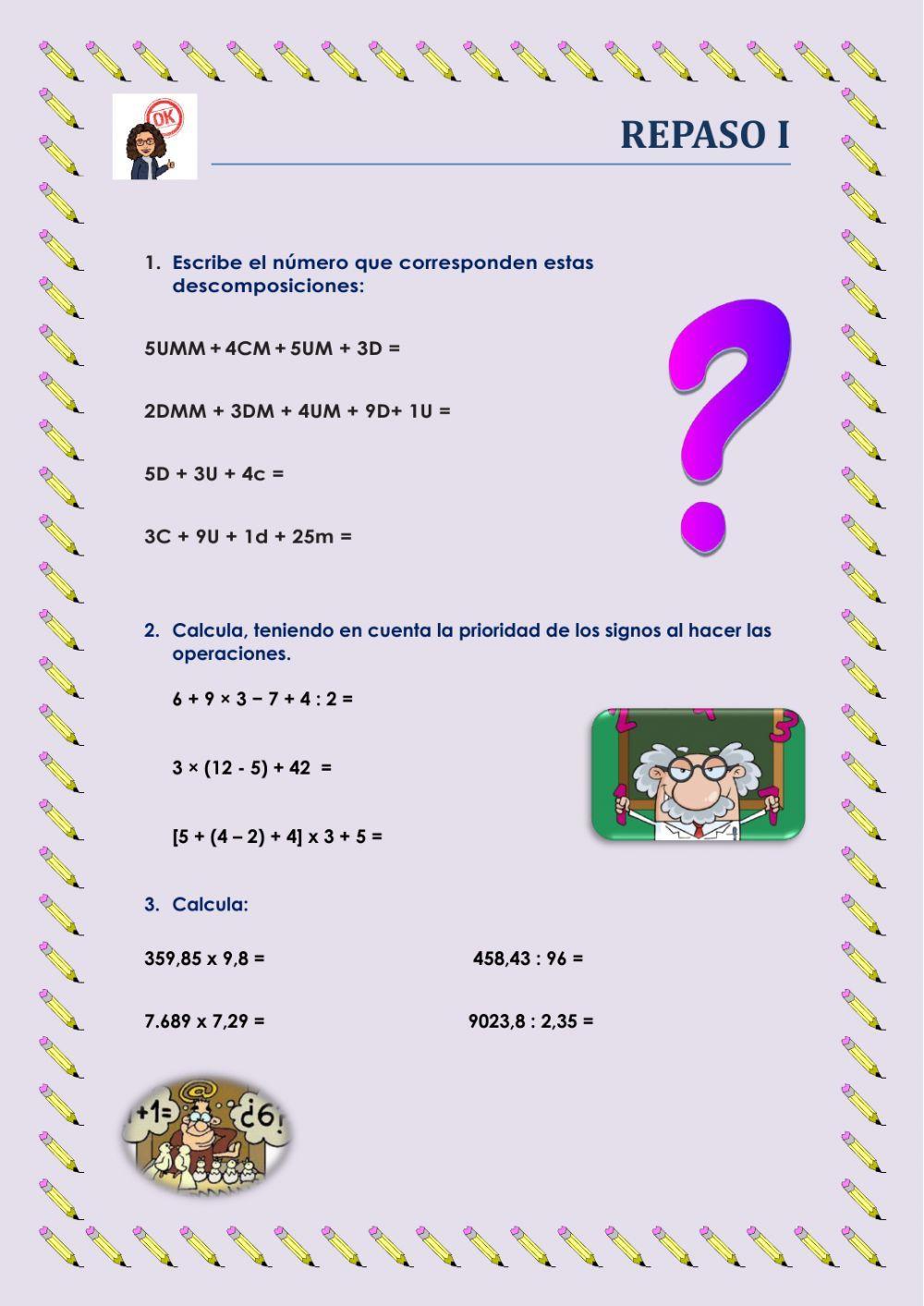 Repaso numeración y cálculo