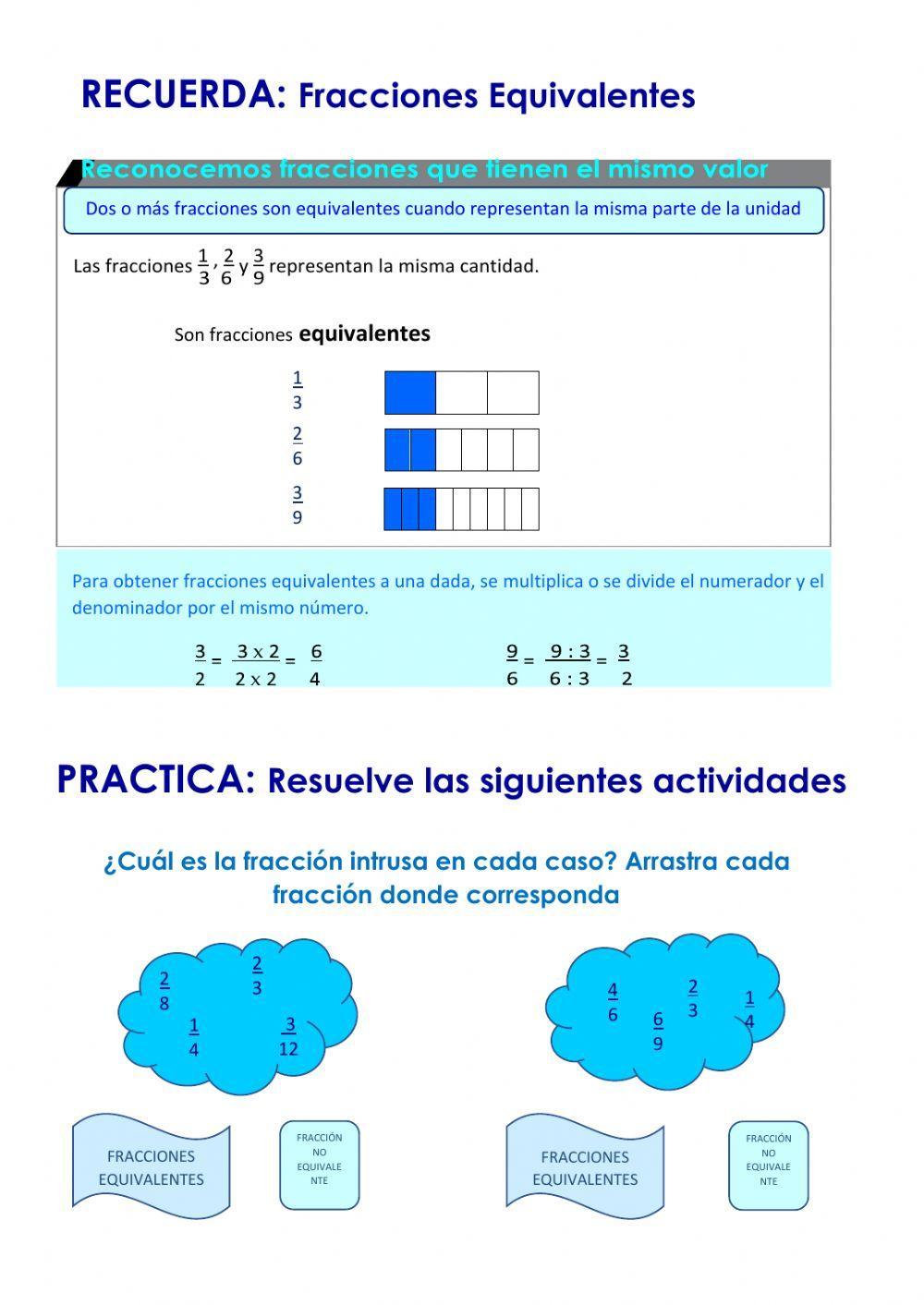 Fracciones equivalentes