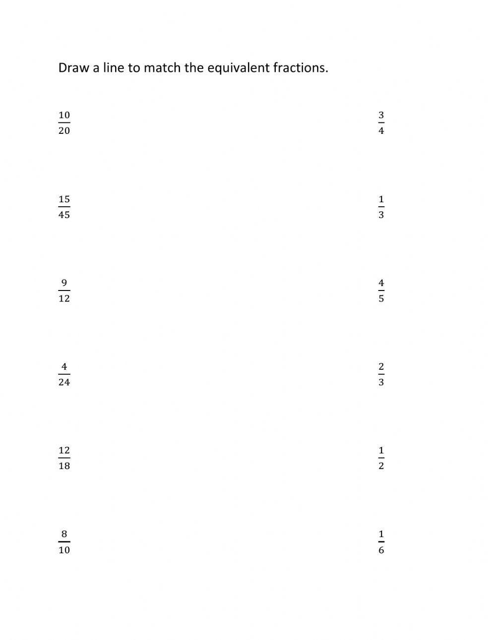 Equivalent Fractions