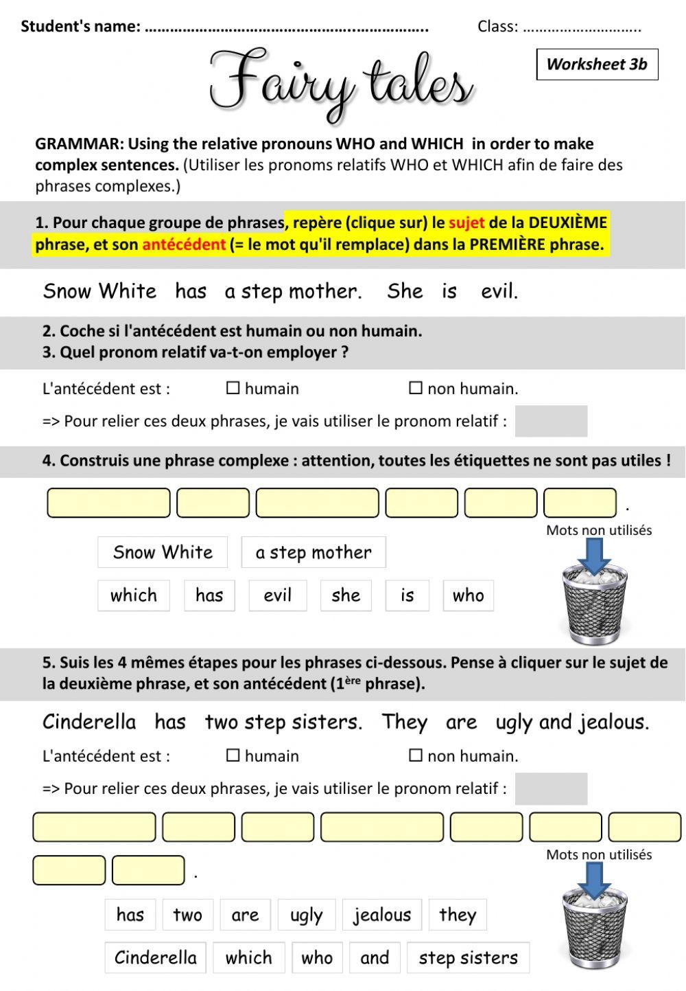 Pronoms relatifs WHO et WHICH Pronoms relatifs WHO et WHICH