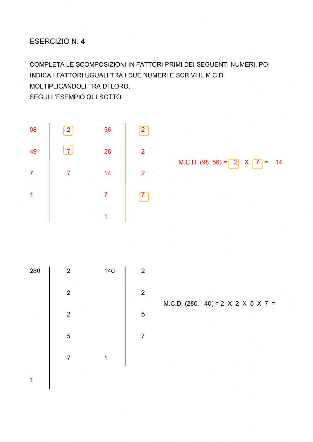 Massimo Comun Divisore