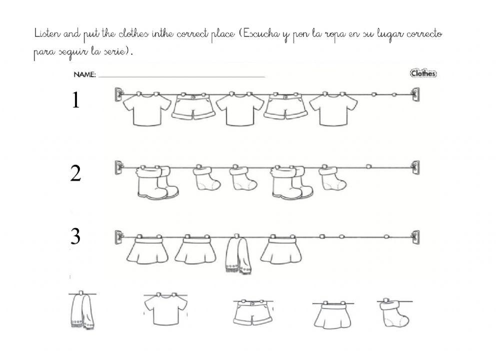 REVIEW CLOTHES PREPRIMARY 5