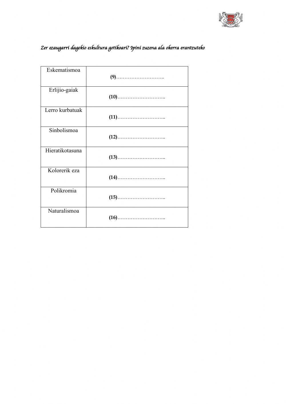 (DBH 2) Kultura eta artea Erdi Aroan (4)