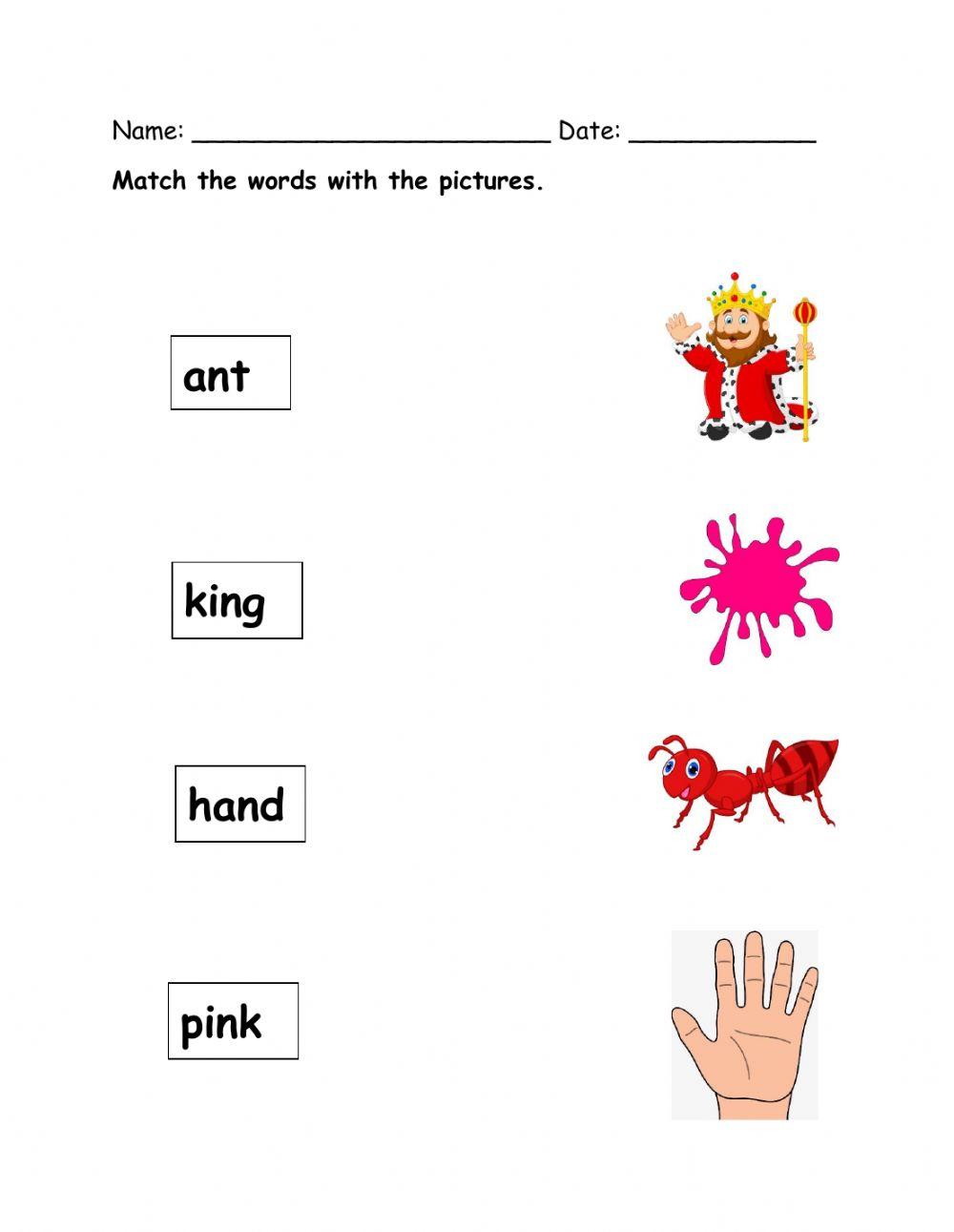Words with nd nk ng and nt letters worksheet no 4 online exercise