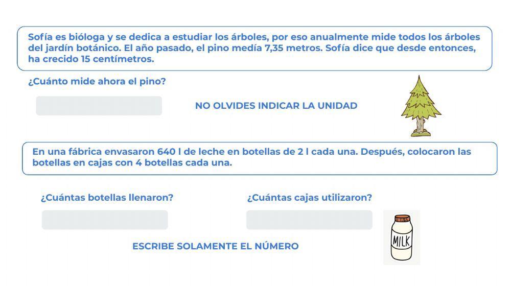 Problemas con unidades de longitud, masa y capacidad.