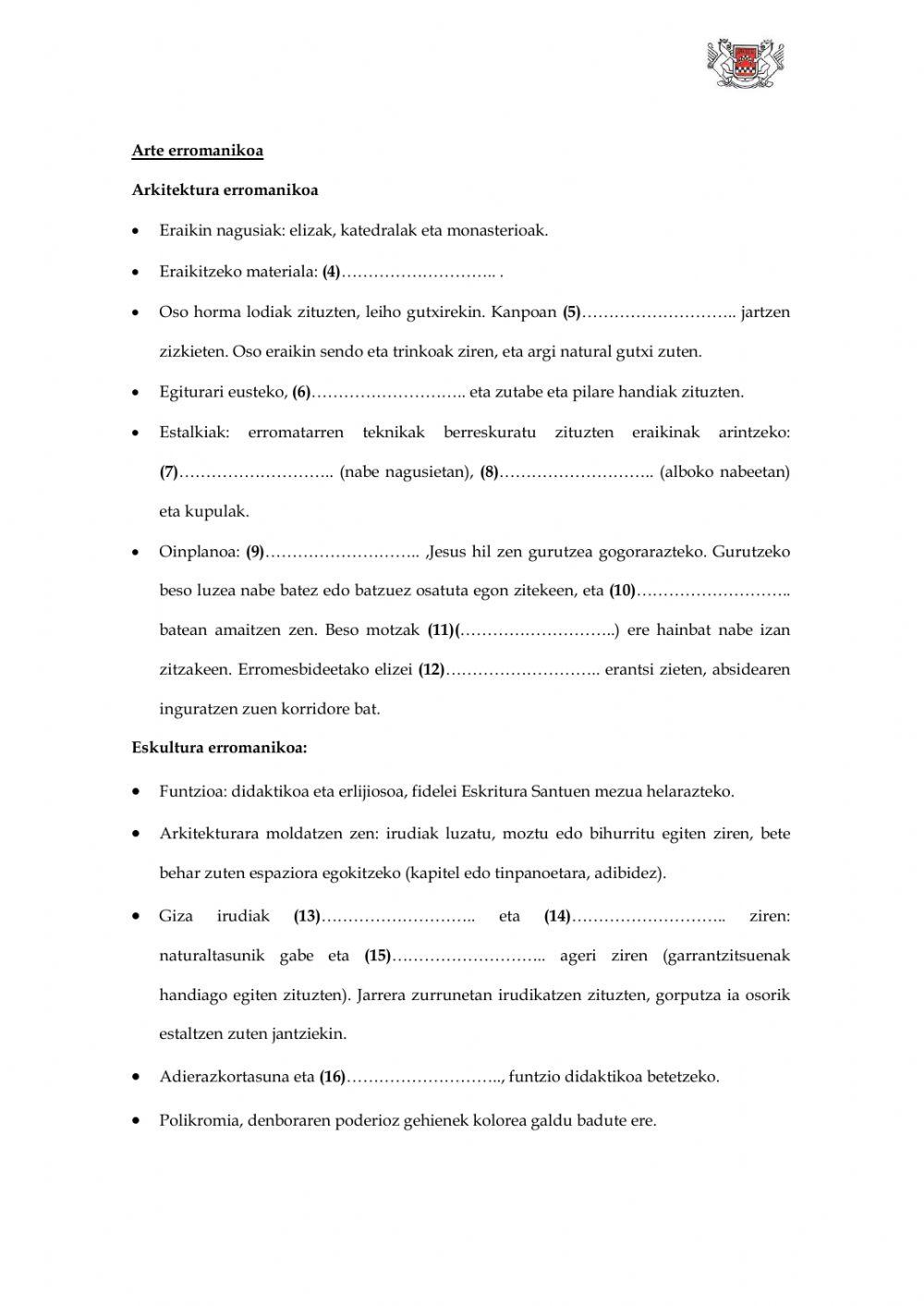 (DBH 2) Kultura eta artea Erdi Aroan (5)