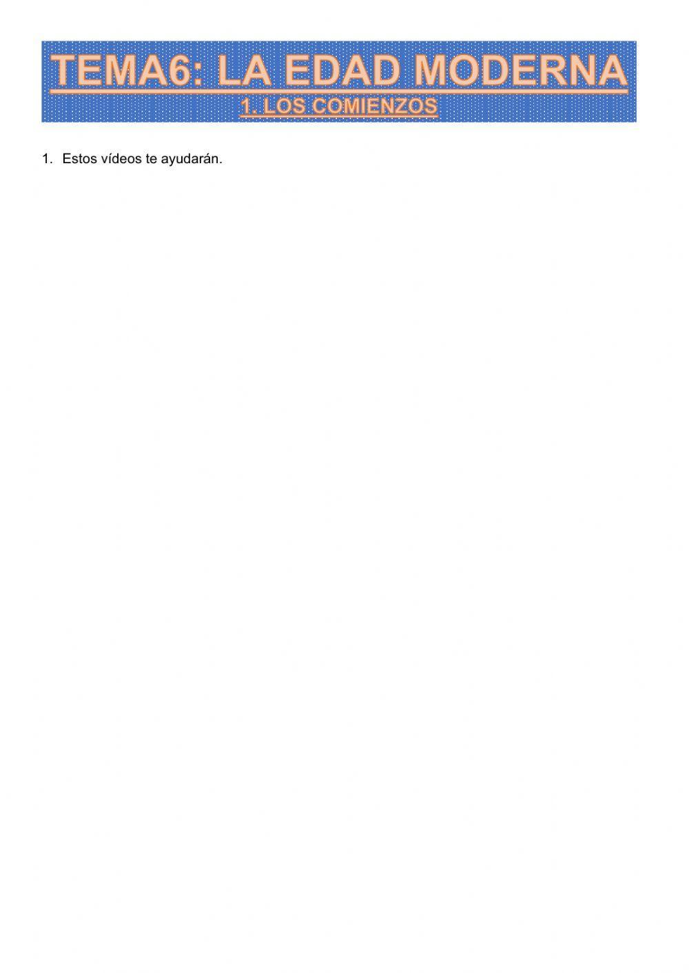 La edad moderna: los comienzos