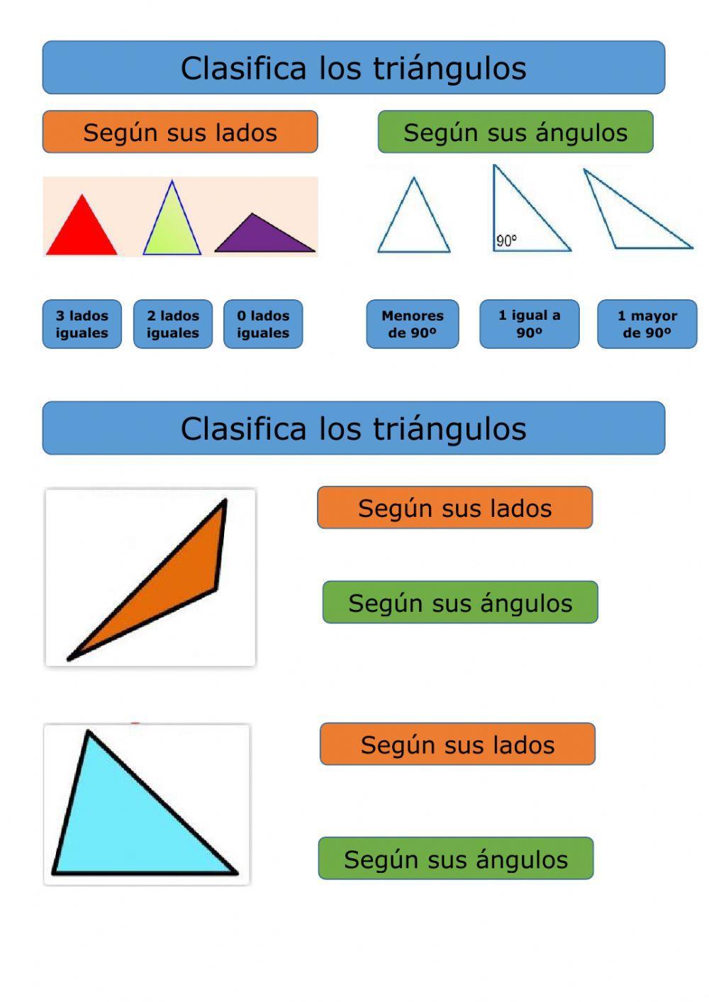 Clasificaci n de tri ngulos liveworksheets 237355