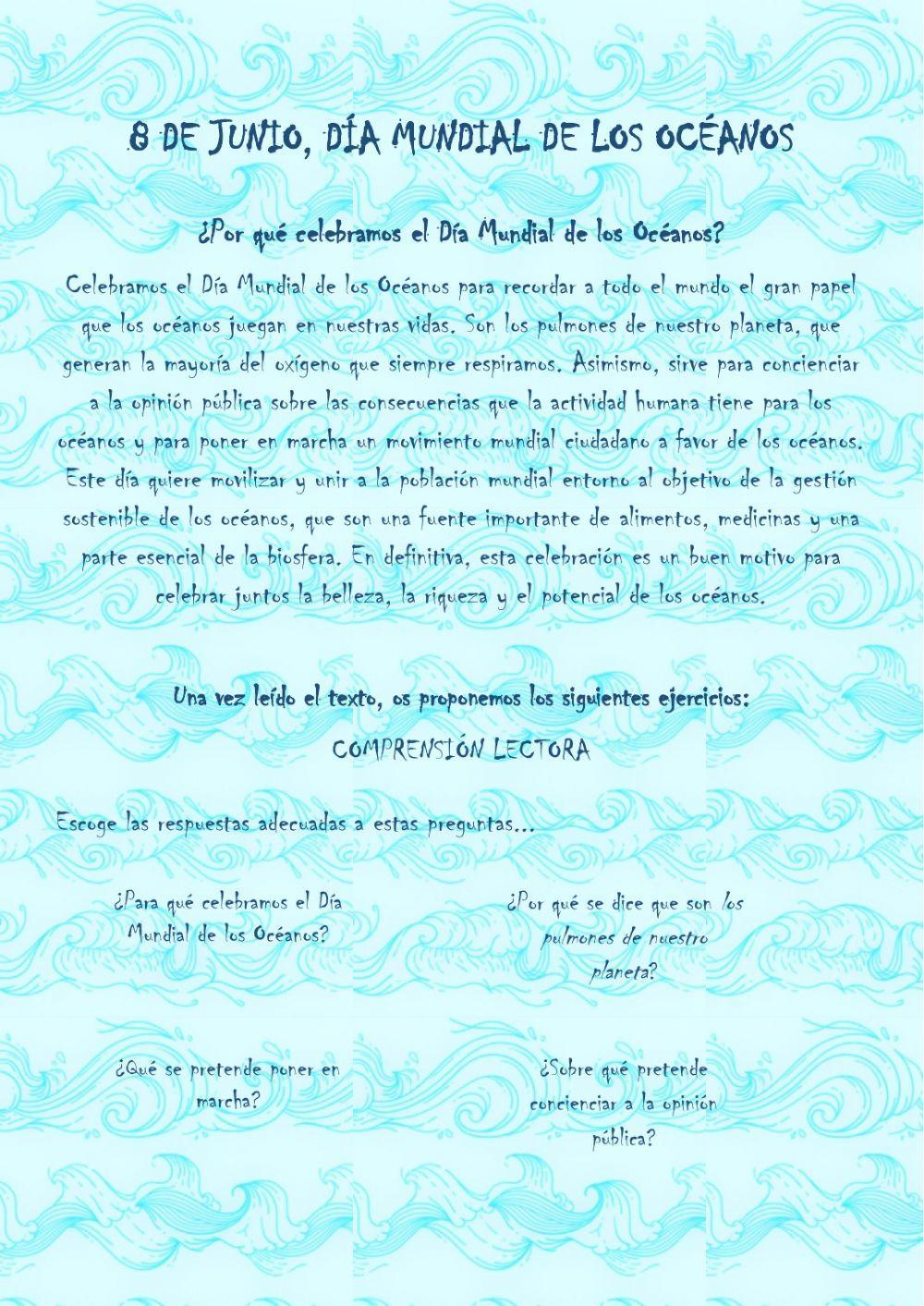 Castellano: Día Mundial de los Océanos 1-1