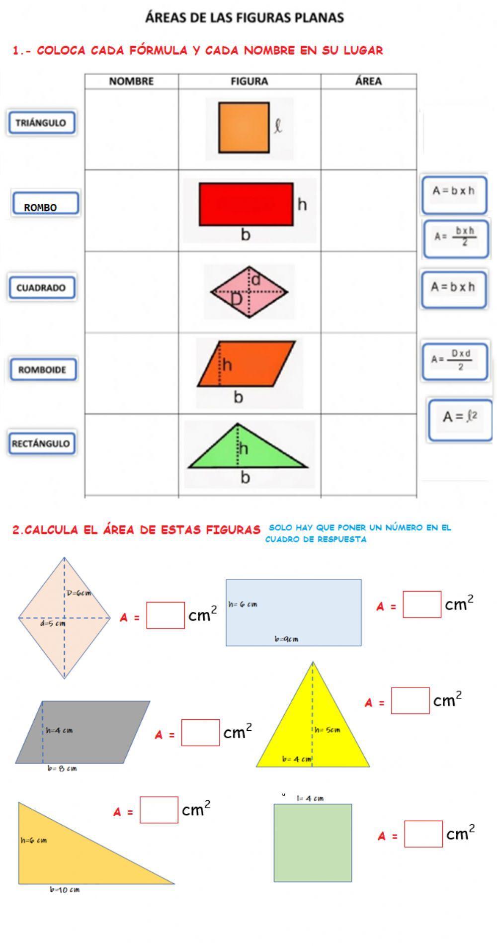 Areas figuras planas Areas figuras planas