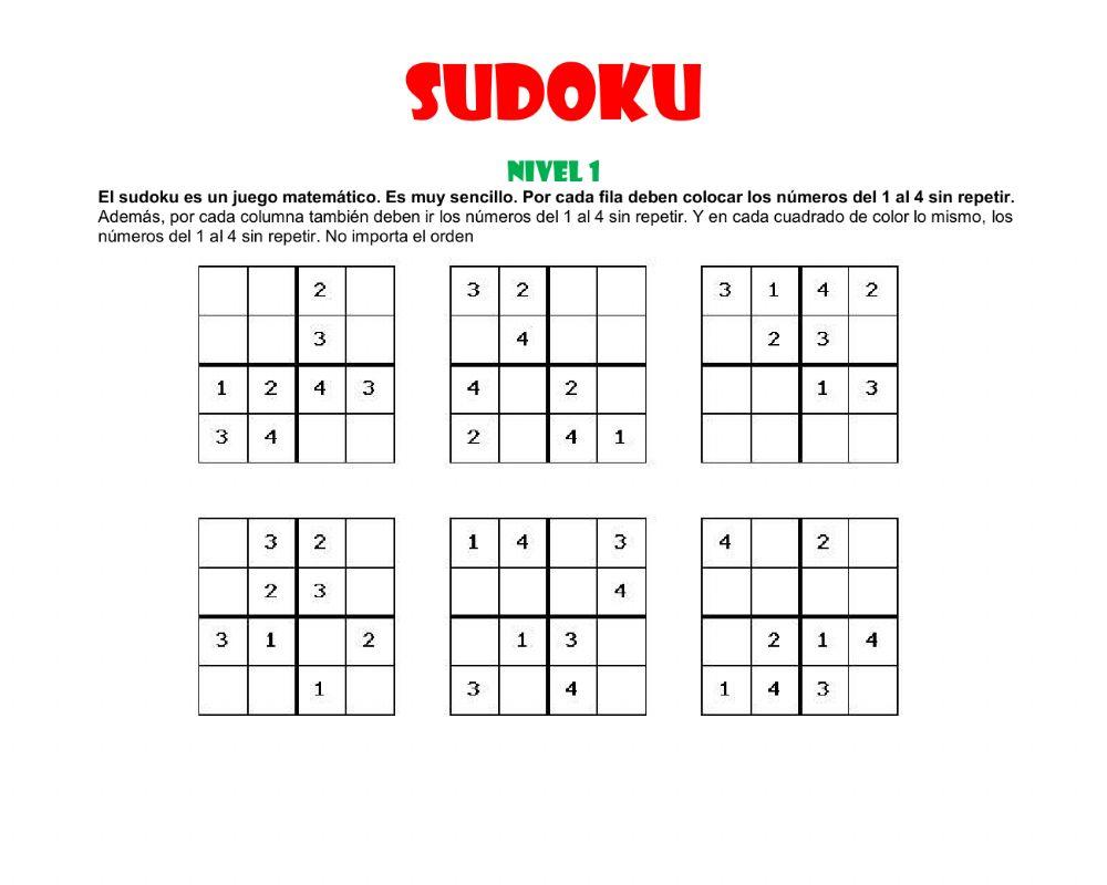 SODOKU NIVEL 1