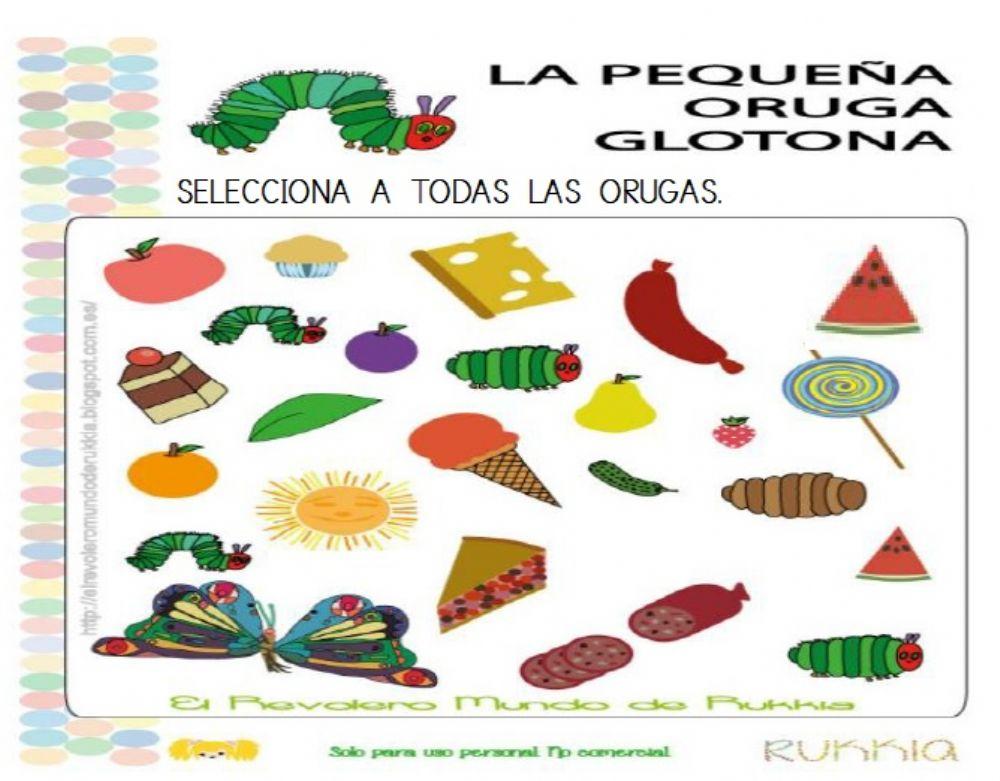 Encuentra a la oruga glotona