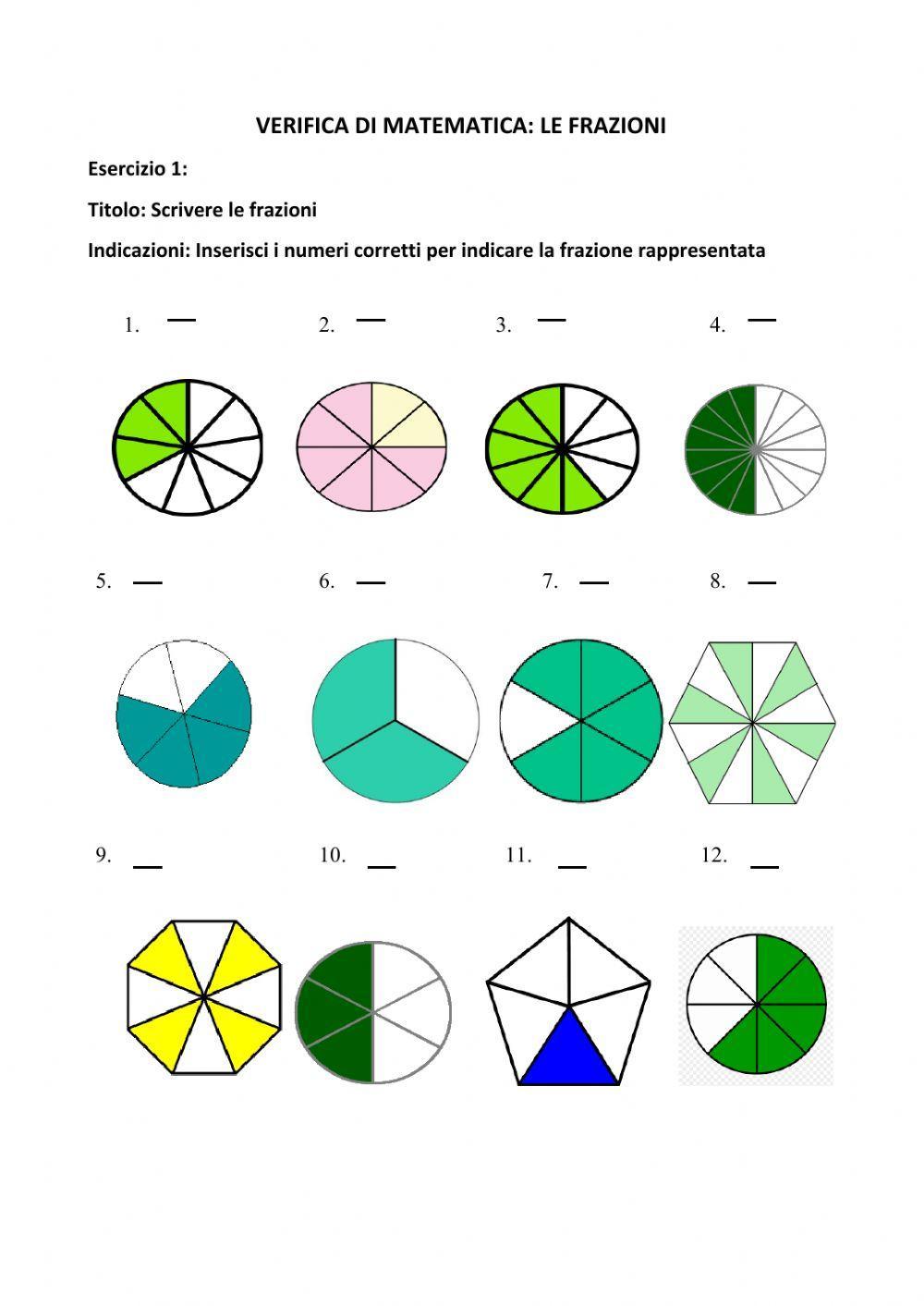 Verifica sulle frazioni