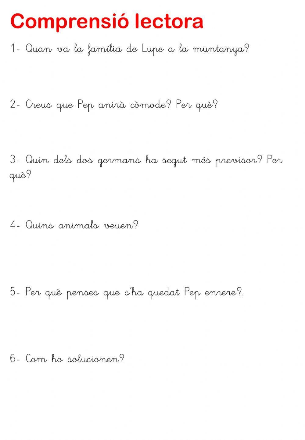 COMPRENSIO ESCRITA VALENCIA