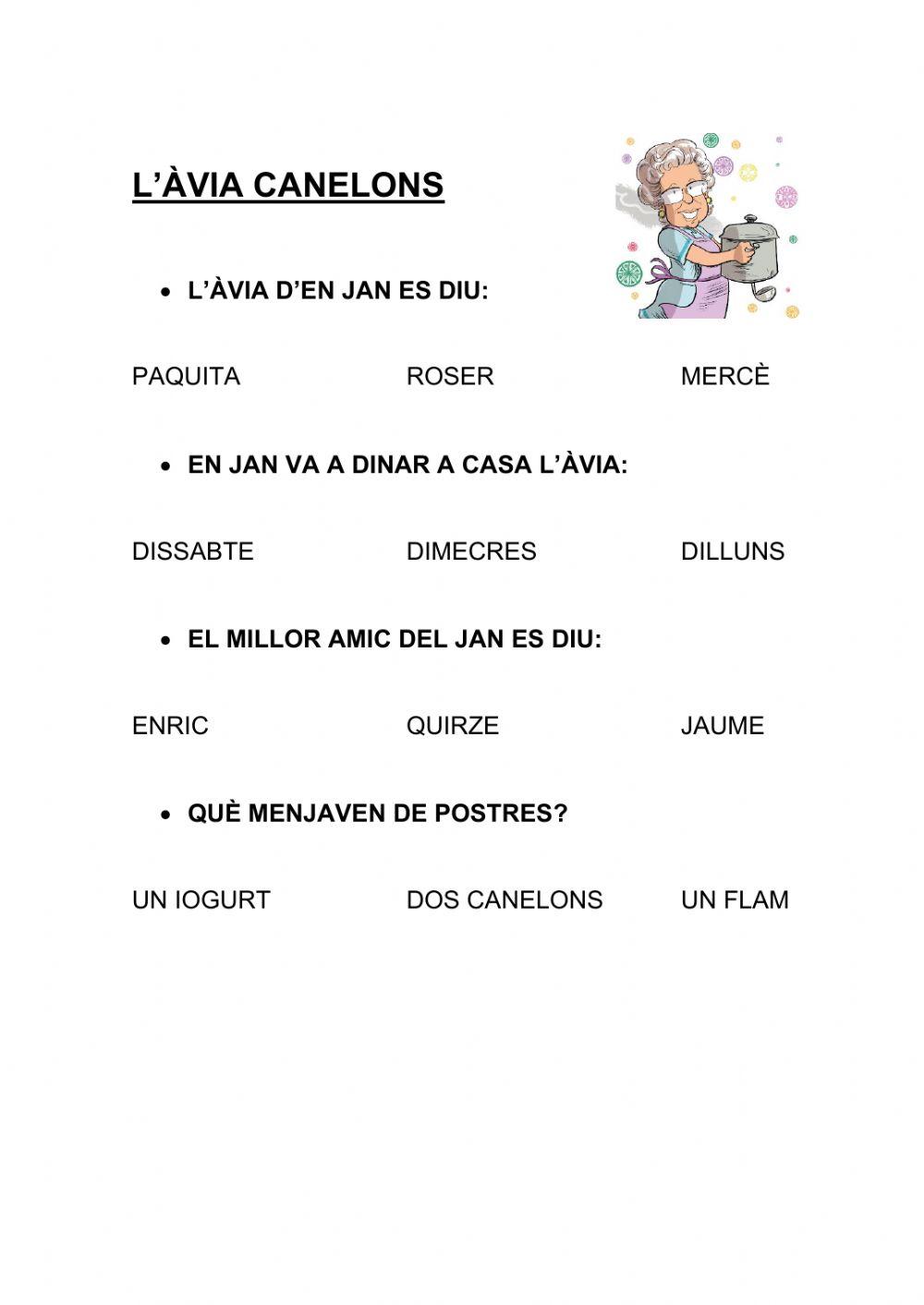 El conte de l'àvia canelons