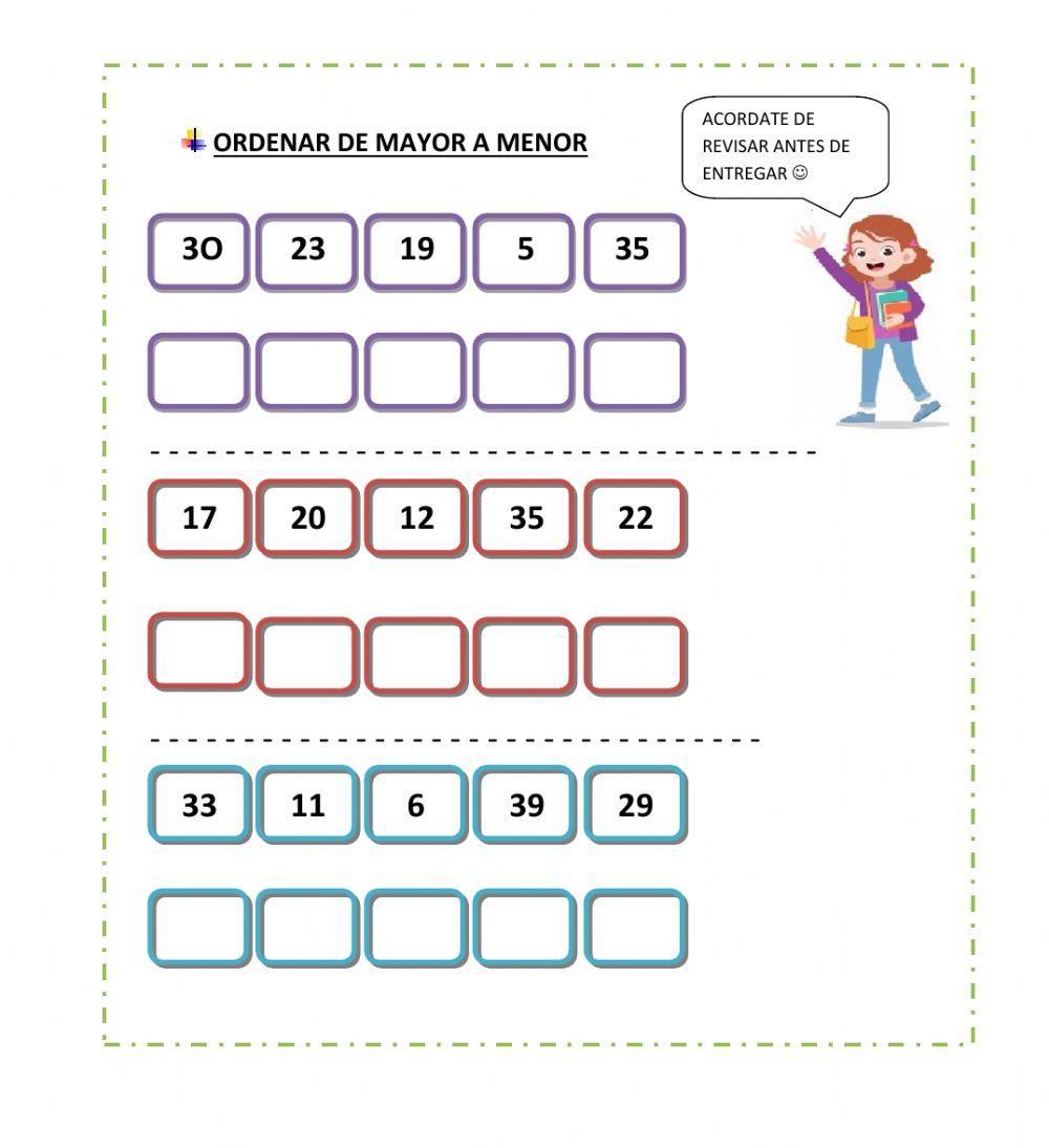 Ordenar de mayor a menor