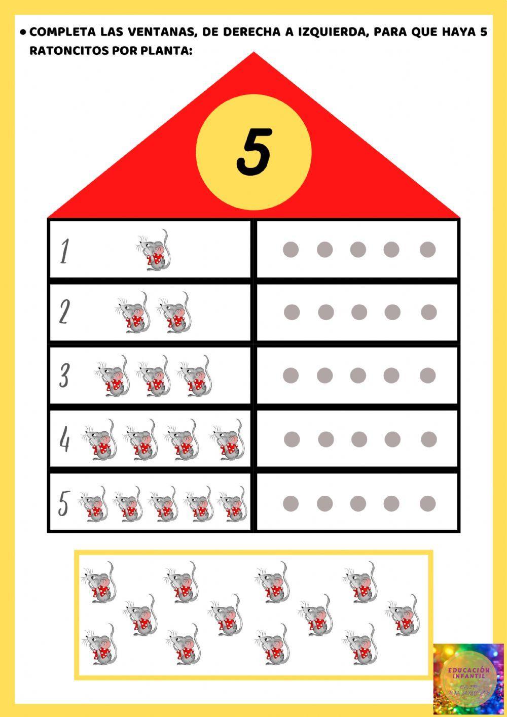 Haz para que haya 5 ratoncitos por planta