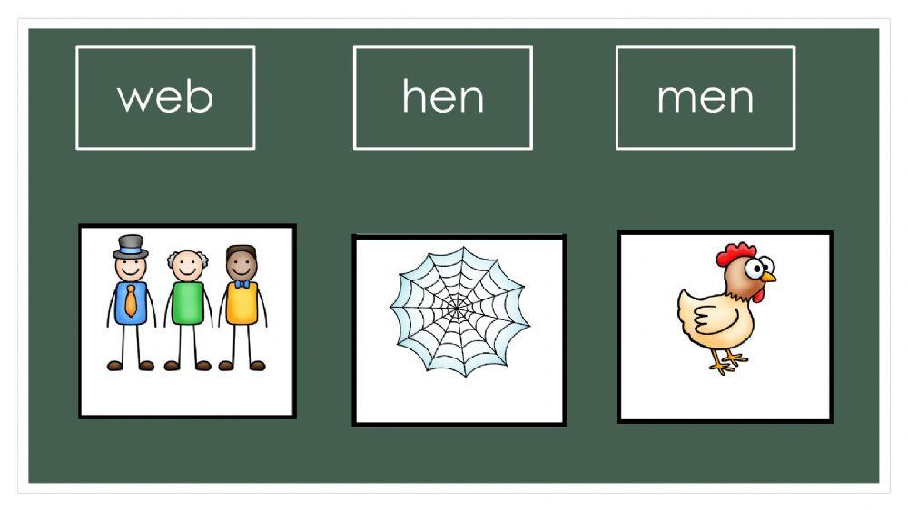 Short vowels join with arrows