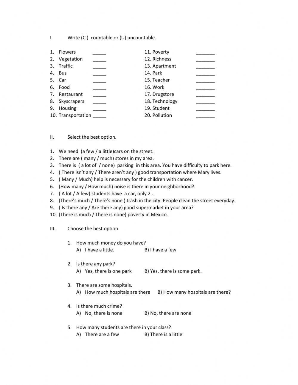 Quantifiers, how much and how many