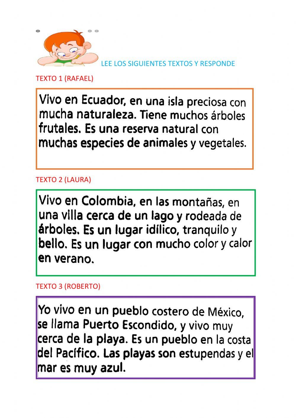 Comprension de lectura